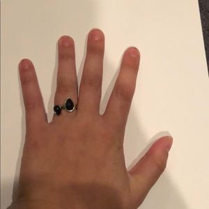 Jewelry: Black/Silver Ring
